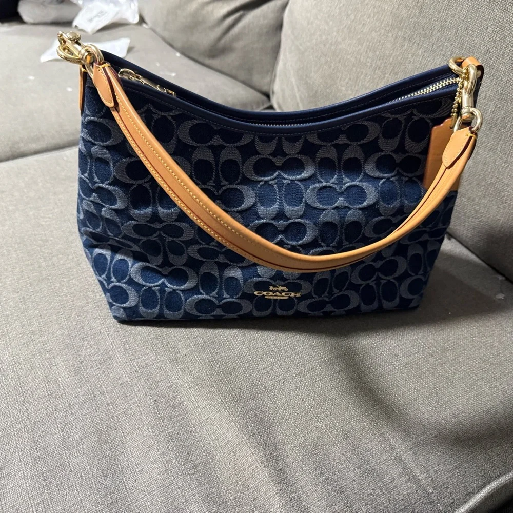 Coach Small Laurel Denim Satchel - Picture 2 of 6